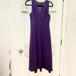 NWT White House Black Market 6Petite Sleeveless Overlay Jumpsuit. Deep Amethyst.
